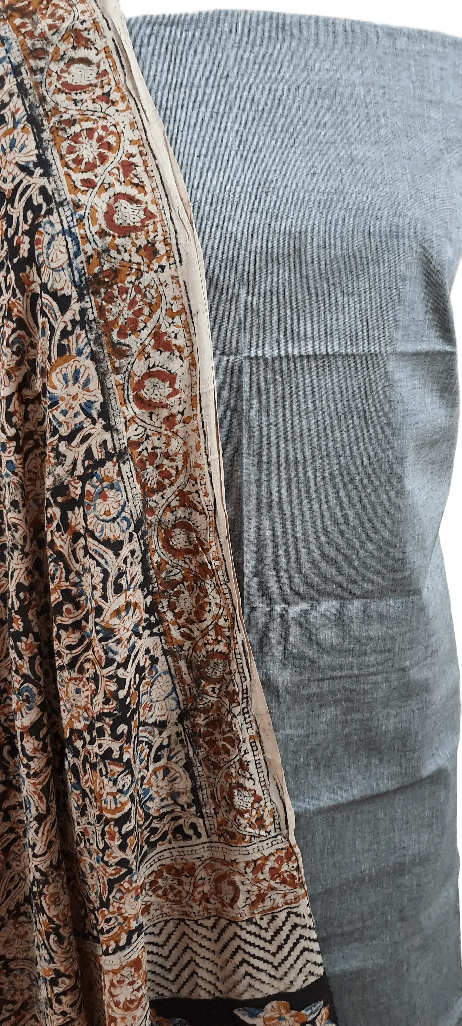 Grey Kalamkari Salwar Kameez Dress Material