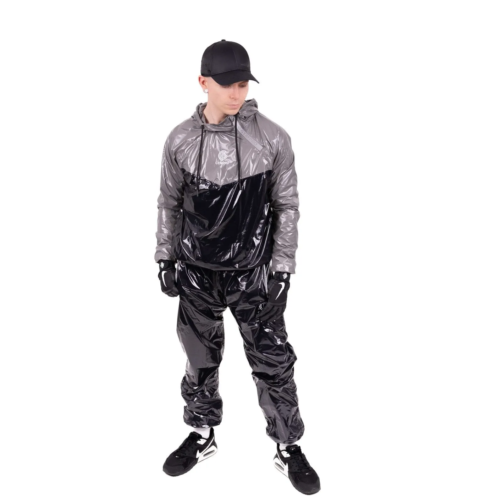 GymPro Sweat Suit, Black/Grey