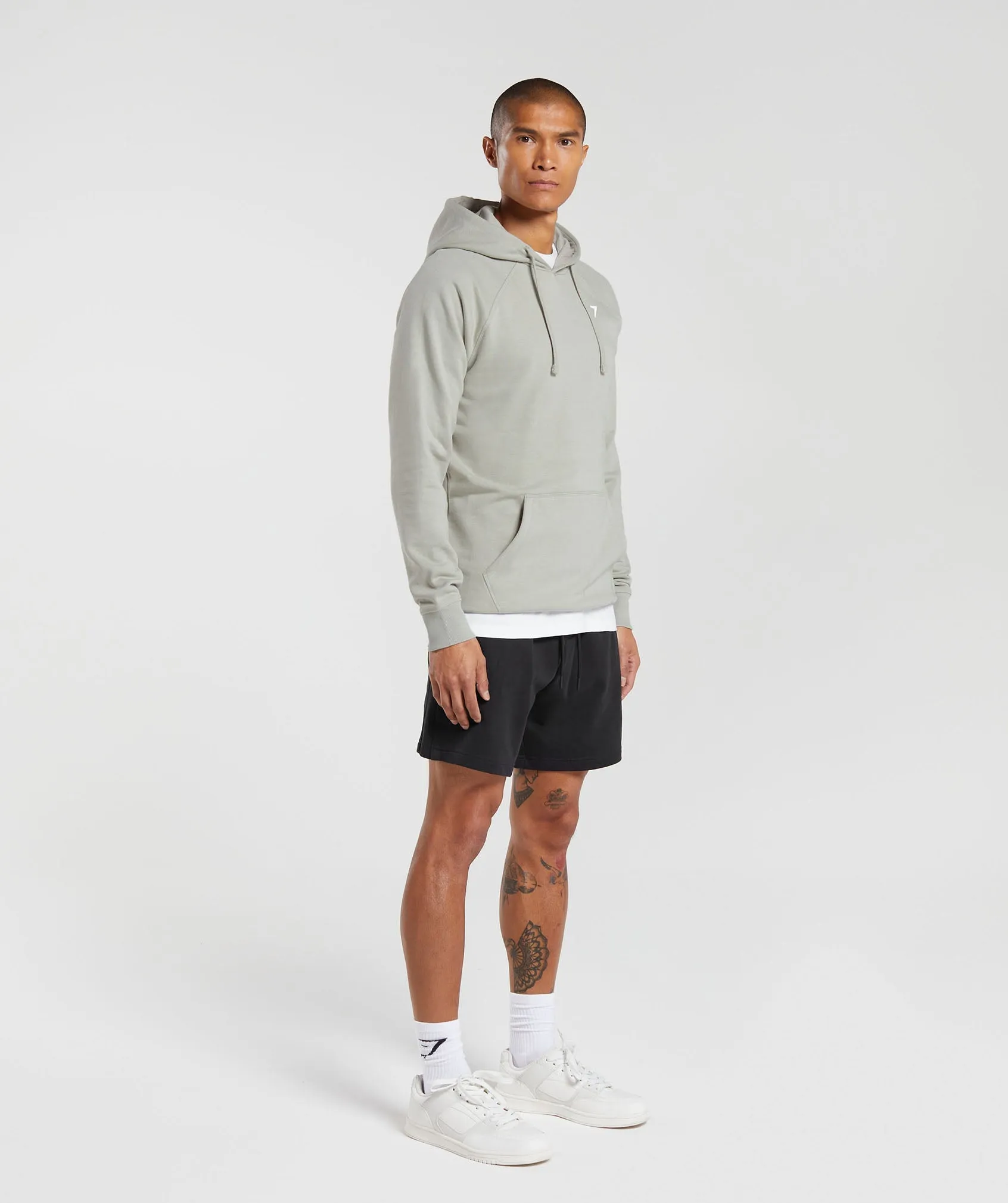 Gymshark Crest Hoodie - Stone Grey