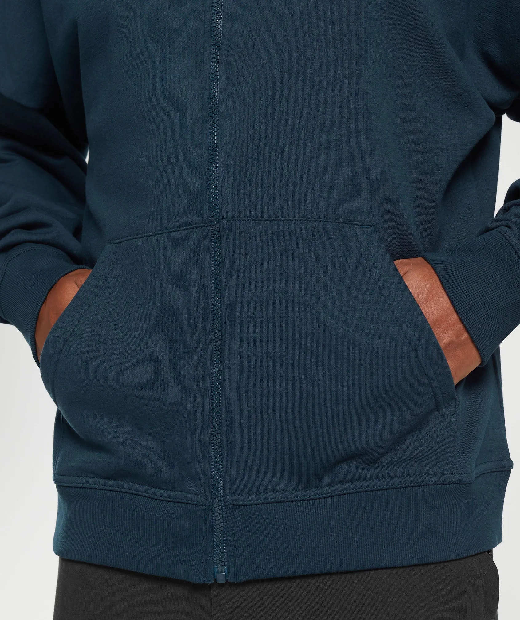 Gymshark Crest Oversized Zip Up Hoodie - Navy