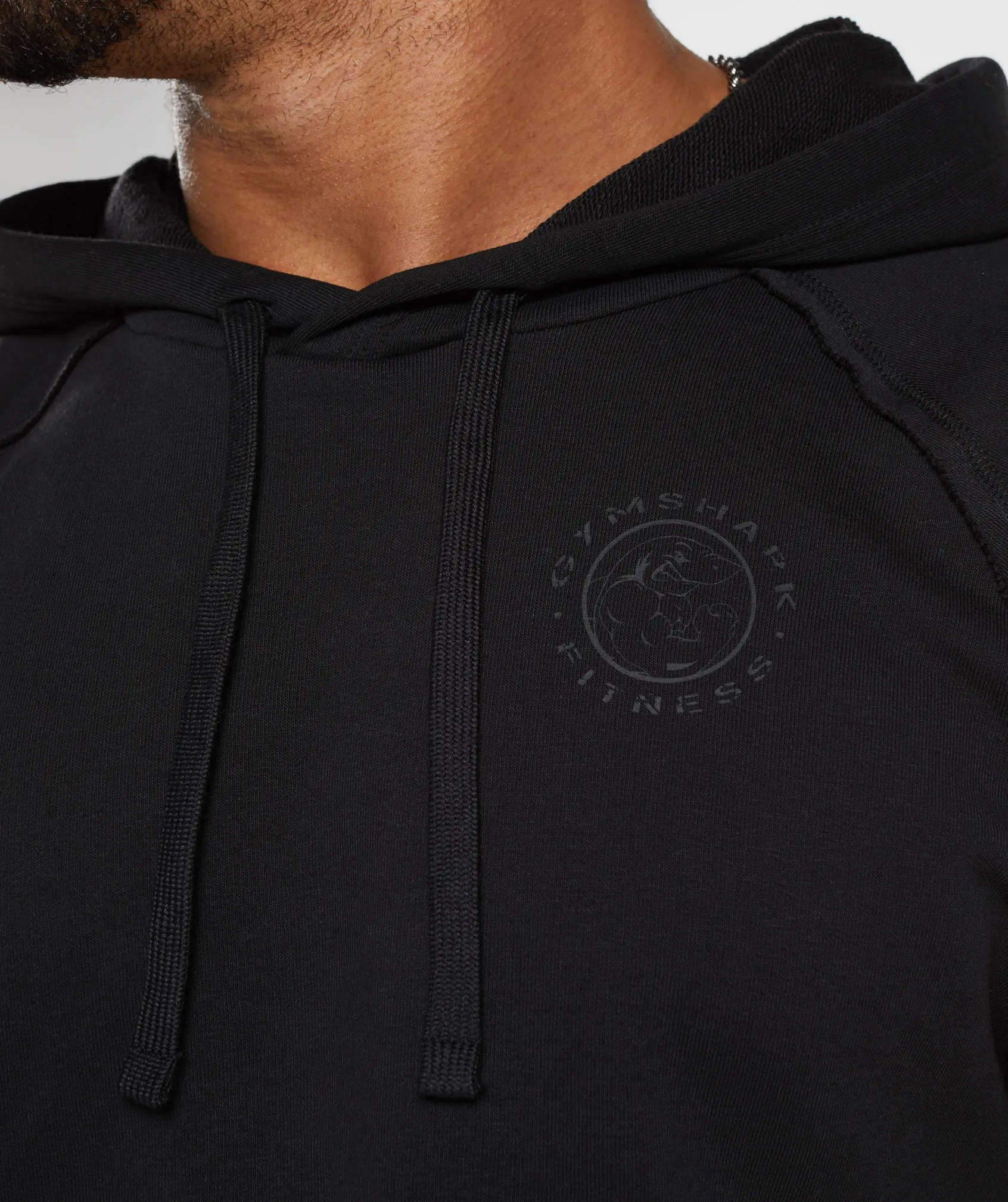 Gymshark Legacy Short Sleeve Crop Hoodie - Black