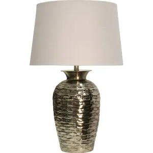 Hammered Table Lamp - Silver 32.00"