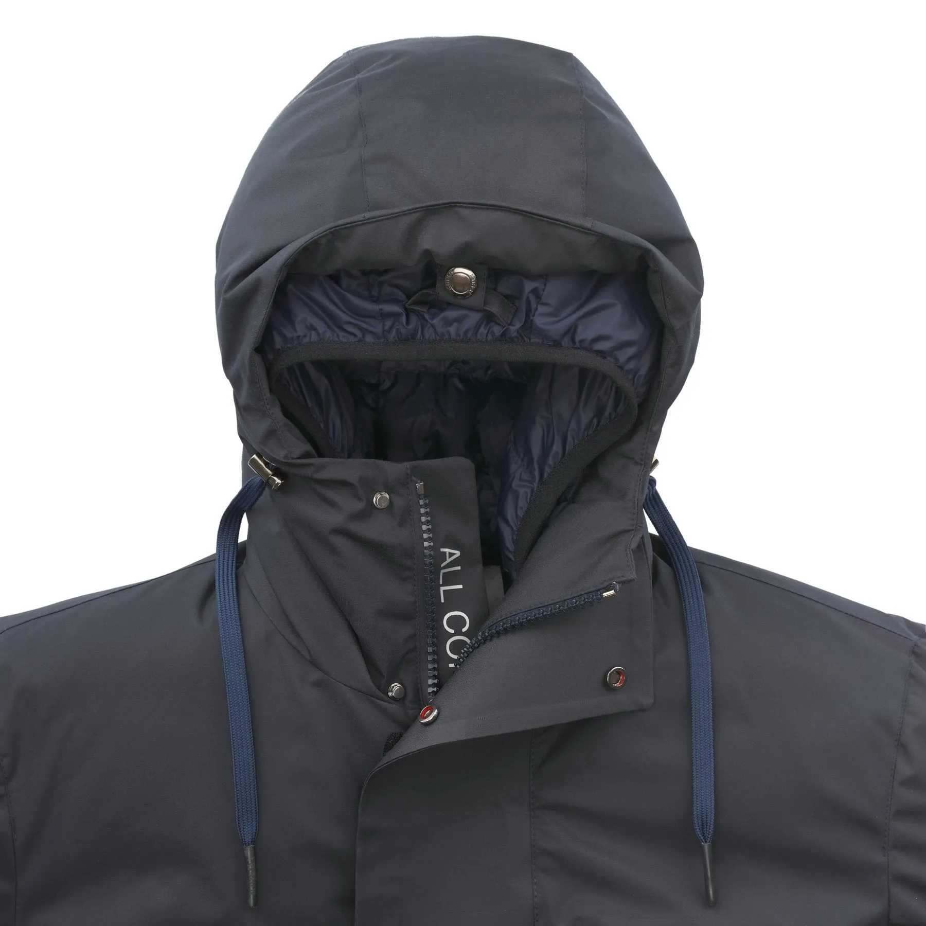 Hooded Down Jacket in Dark Blue