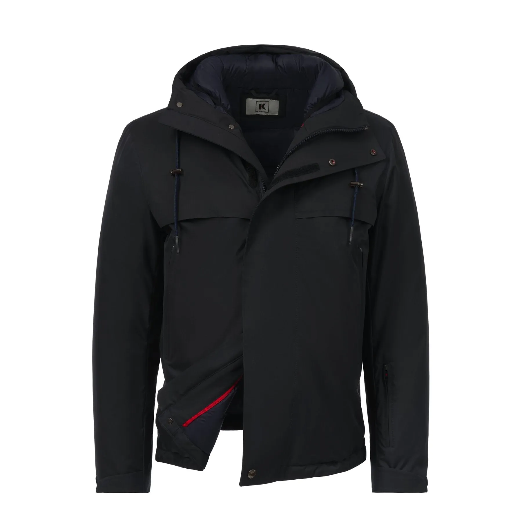 Hooded Down Jacket in Dark Blue