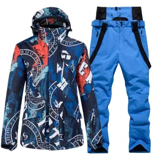 Hotian Detachable Hooded Men Insulated Jacket & Bib Pants