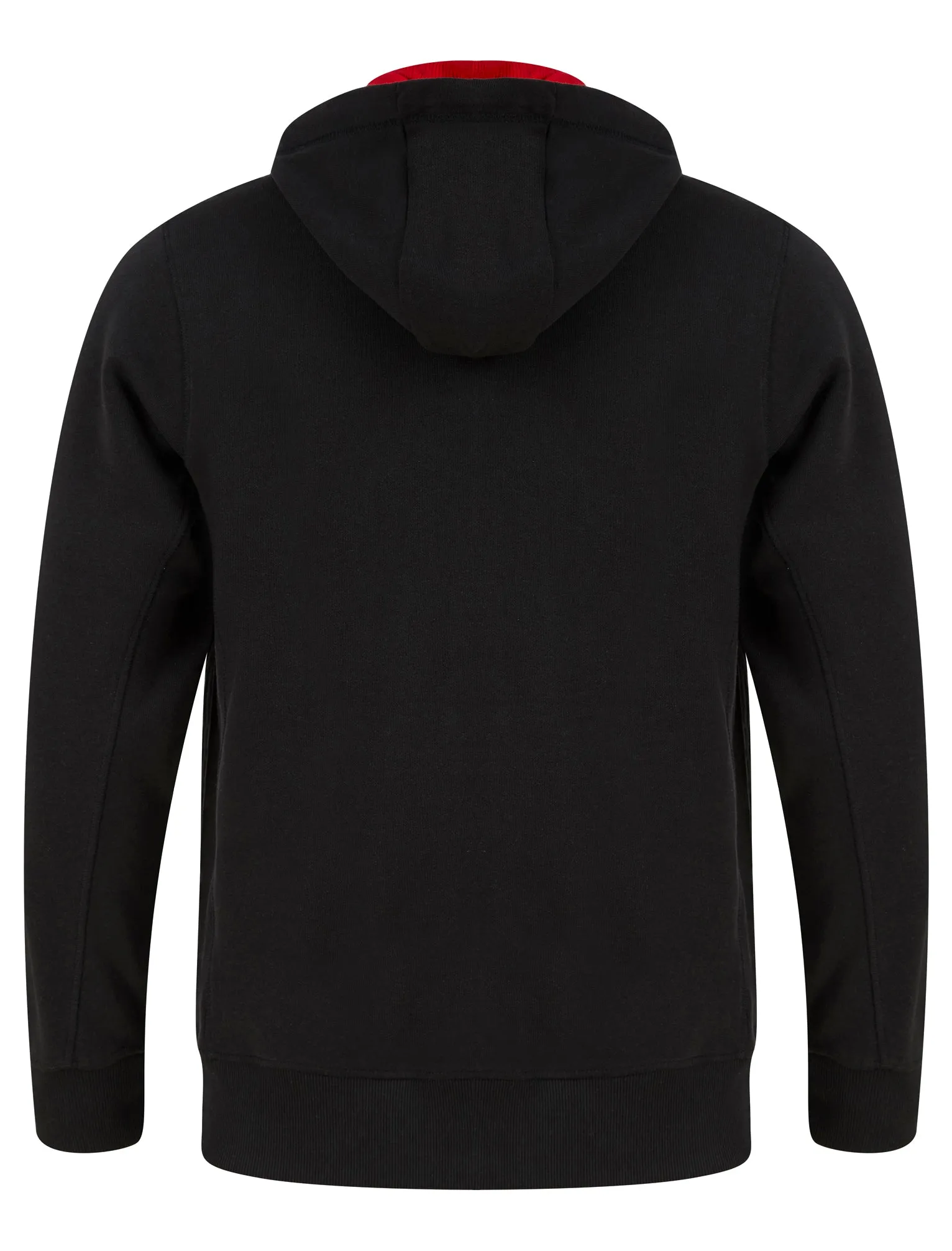 Invidia Motif Brushback Fleece Zip Through Hoodie in Jet Black - Tokyo Laundry