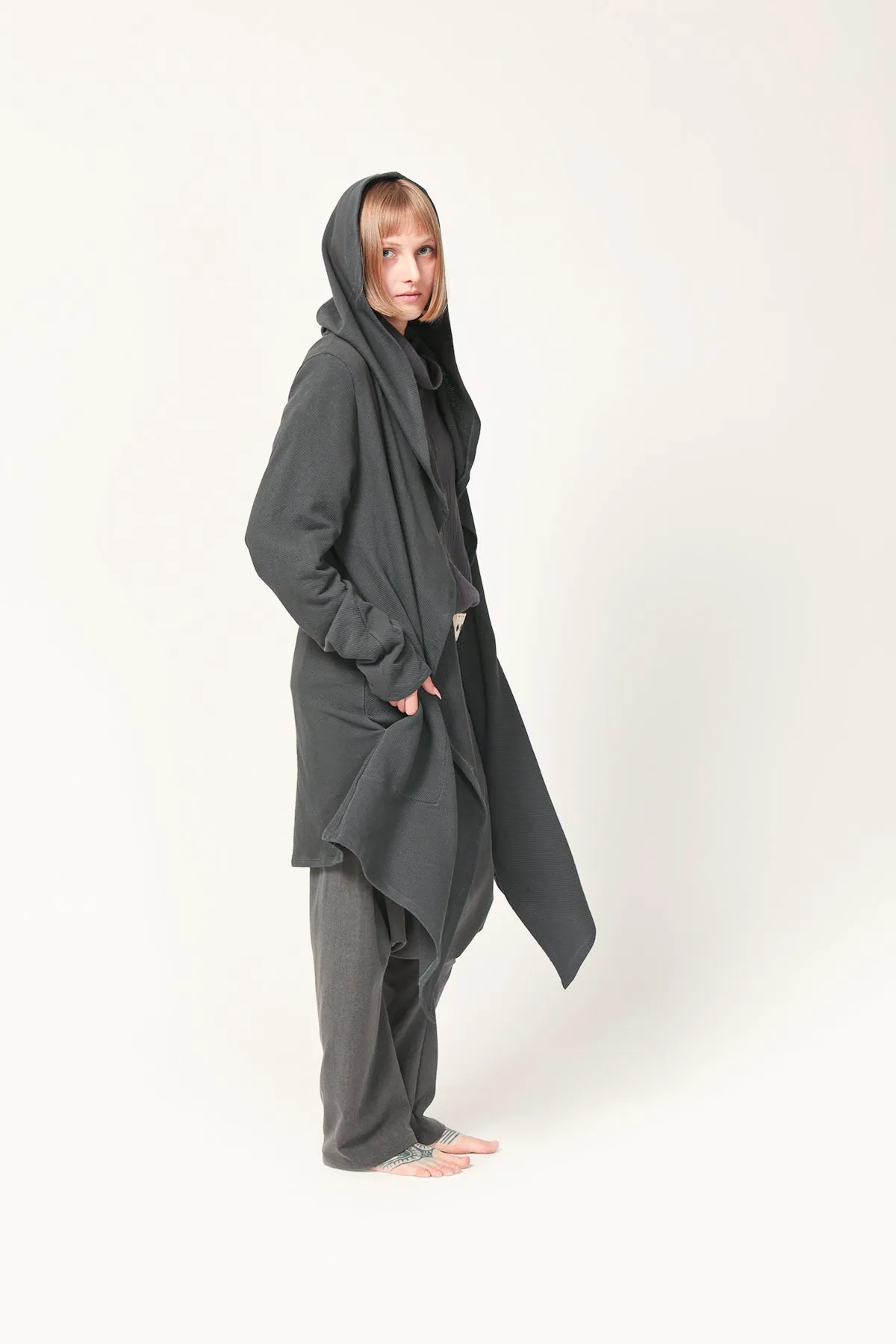 Long Hooded Cardigan for Women