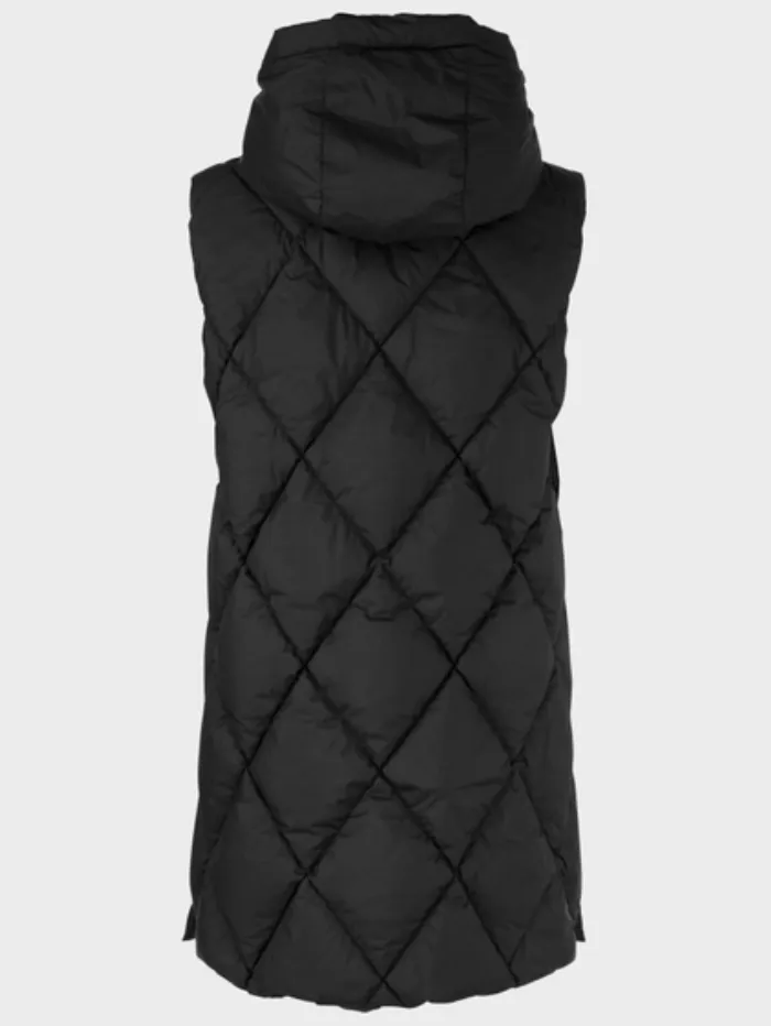 Marc Cain Additions Black Hooded Quilted Gilet VA 37.02 W72 COL 900