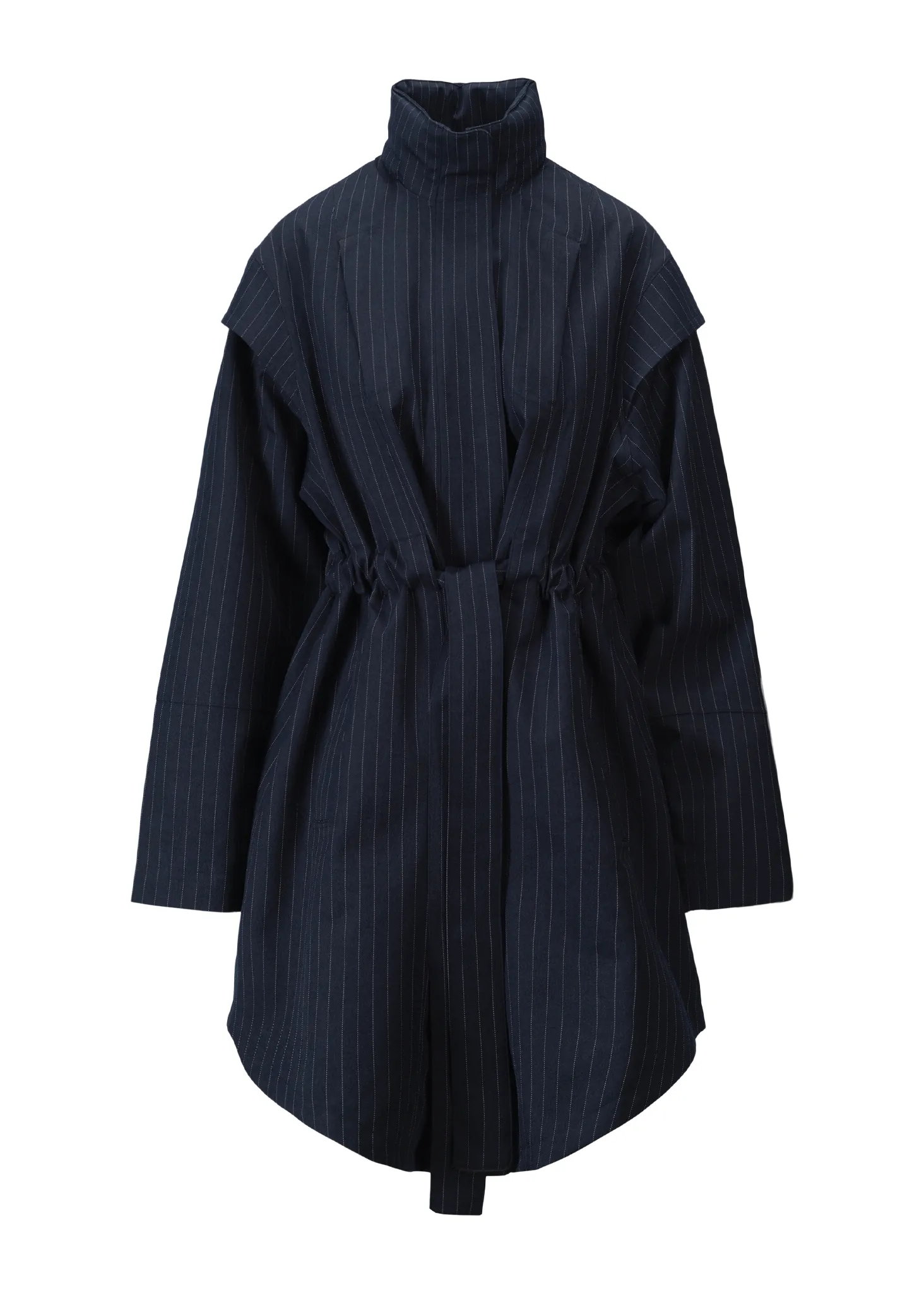 Monsun Coat - Navy Pinstripe