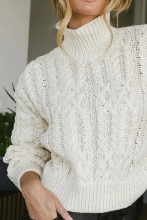 Noah Cable Knit Sweater in Cream - FINAL SALE