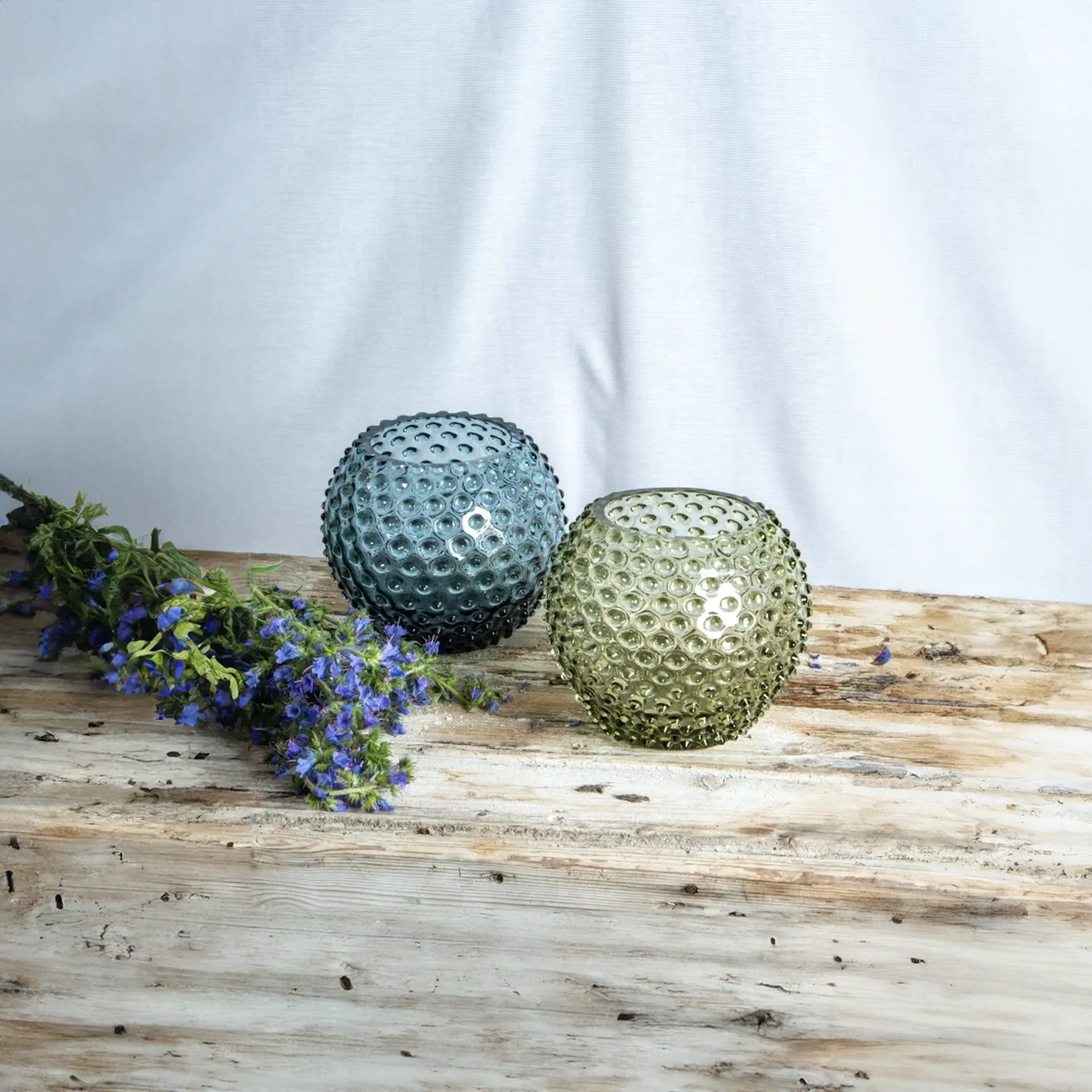 Olive Green Hobnail Glass Vase - Timeless Home Decor Accent for Sophisticated Styling