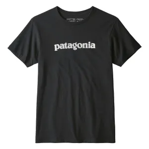 Patagonia Text Logo Organic T-shirt - BLACK 39154