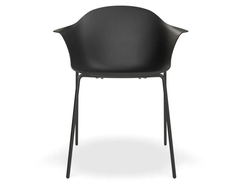 Pebble Armchair Black with Shell Seat - Swivel Base