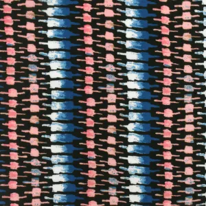 Pink-Blue-Multi Tribal Printed  Rayon Challis Woven Fabric