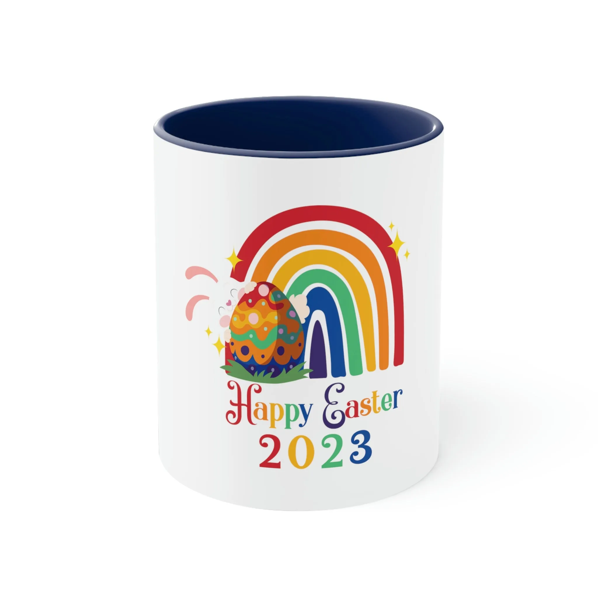 Rainbow Flag Accent Coffee Mug Easter Festival - Happy Easter 2023