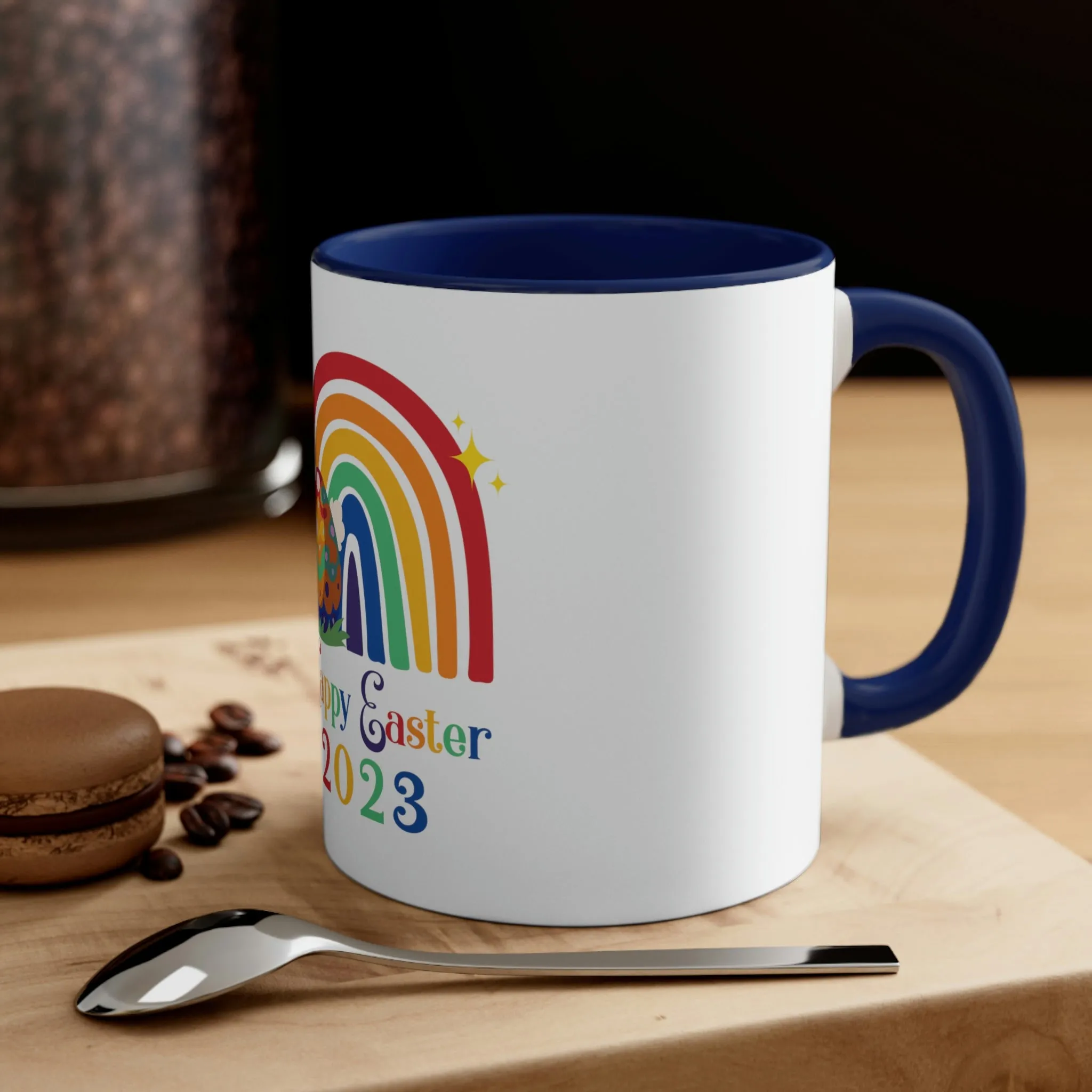 Rainbow Flag Accent Coffee Mug Easter Festival - Happy Easter 2023