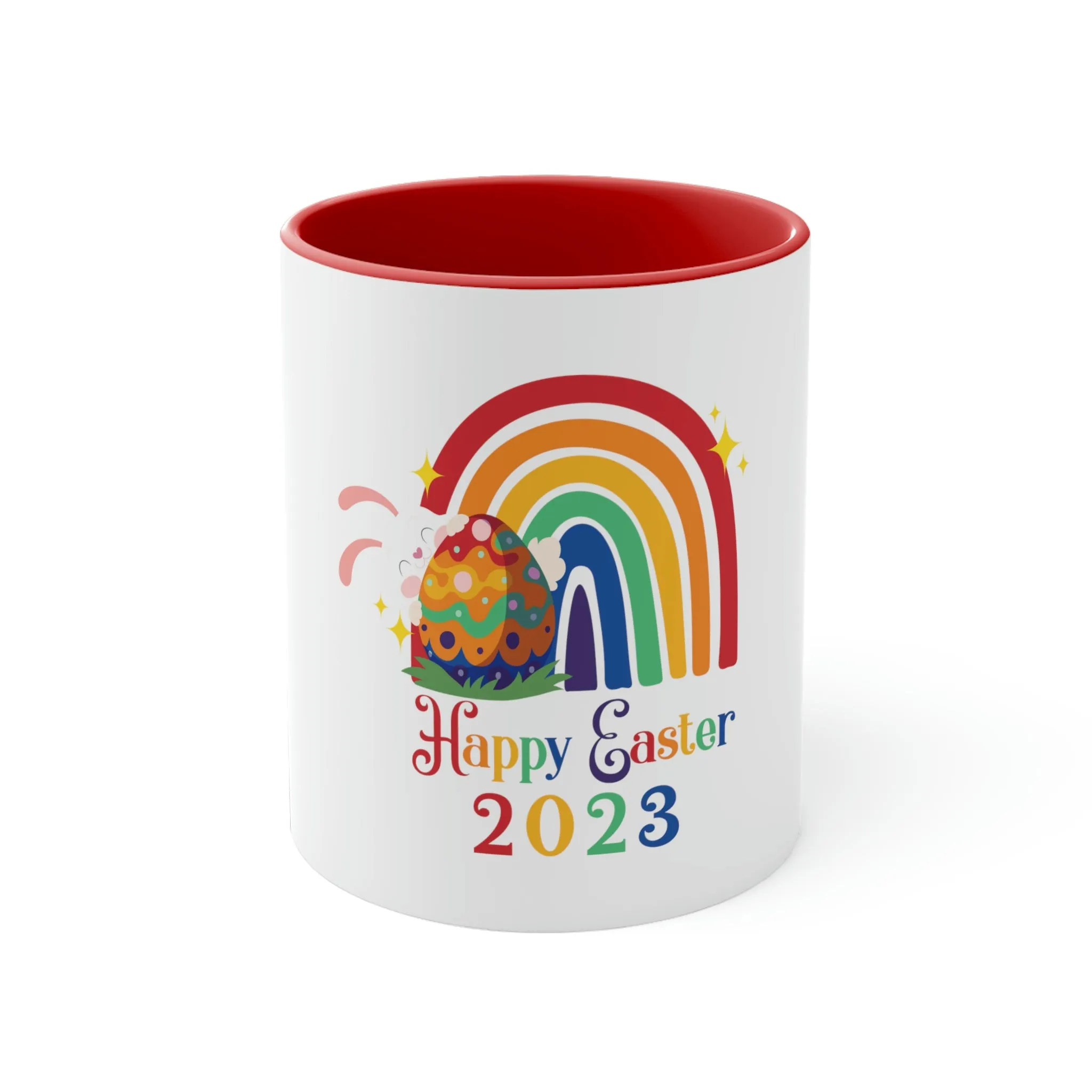 Rainbow Flag Accent Coffee Mug Easter Festival - Happy Easter 2023