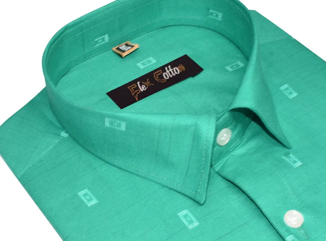 Rama Green Color Cotton Butta Shirts For Men's