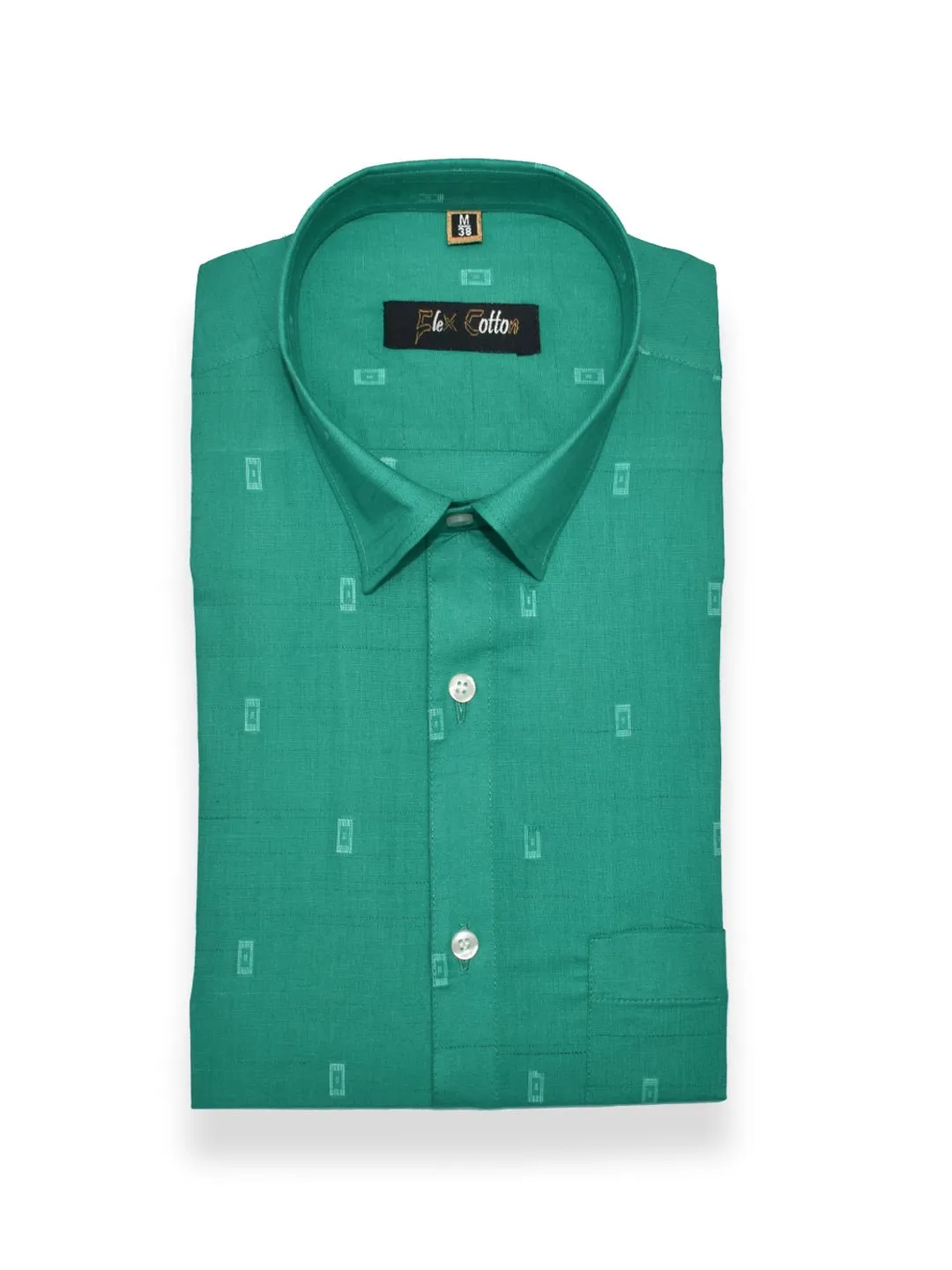 Rama Green Color Cotton Butta Shirts For Men's