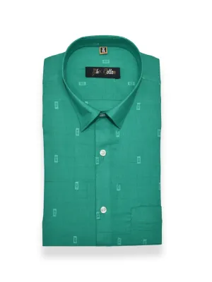 Rama Green Color Cotton Butta Shirts For Men's