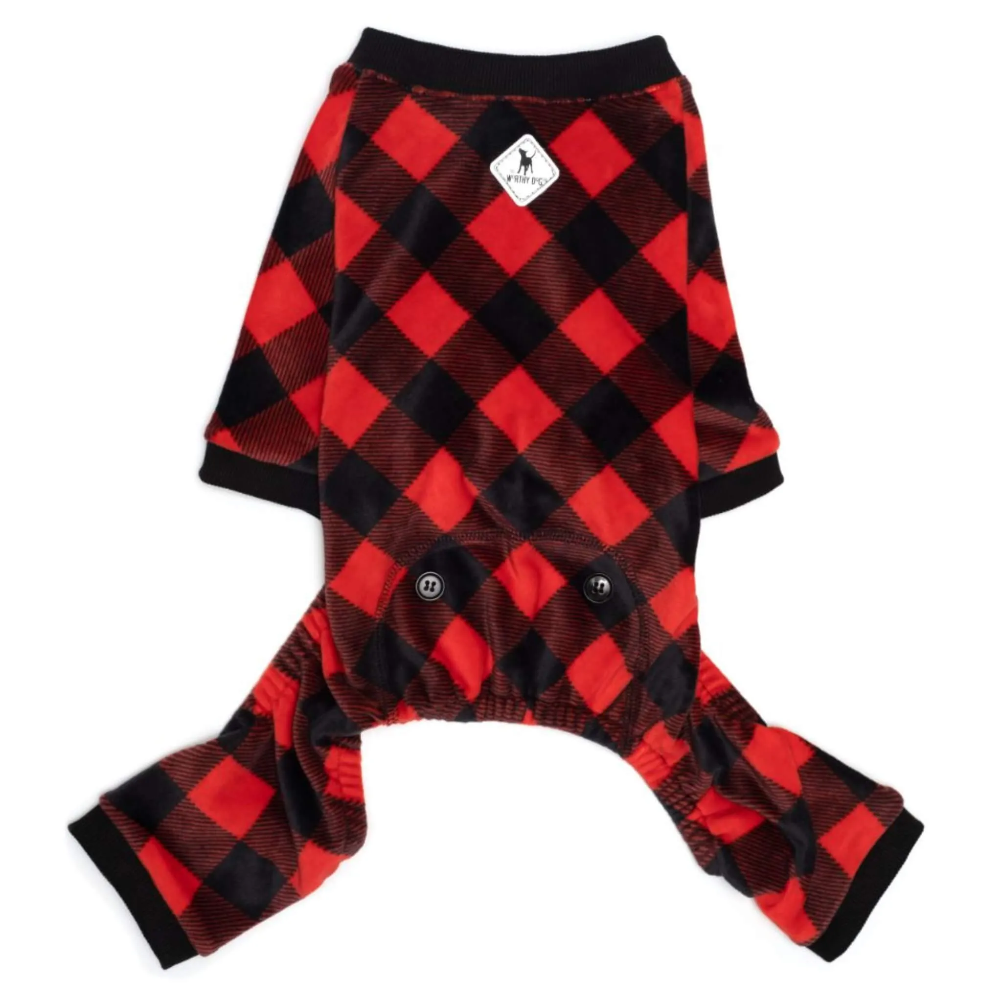 Red and Black Buffalo Fleece Dog Jammies