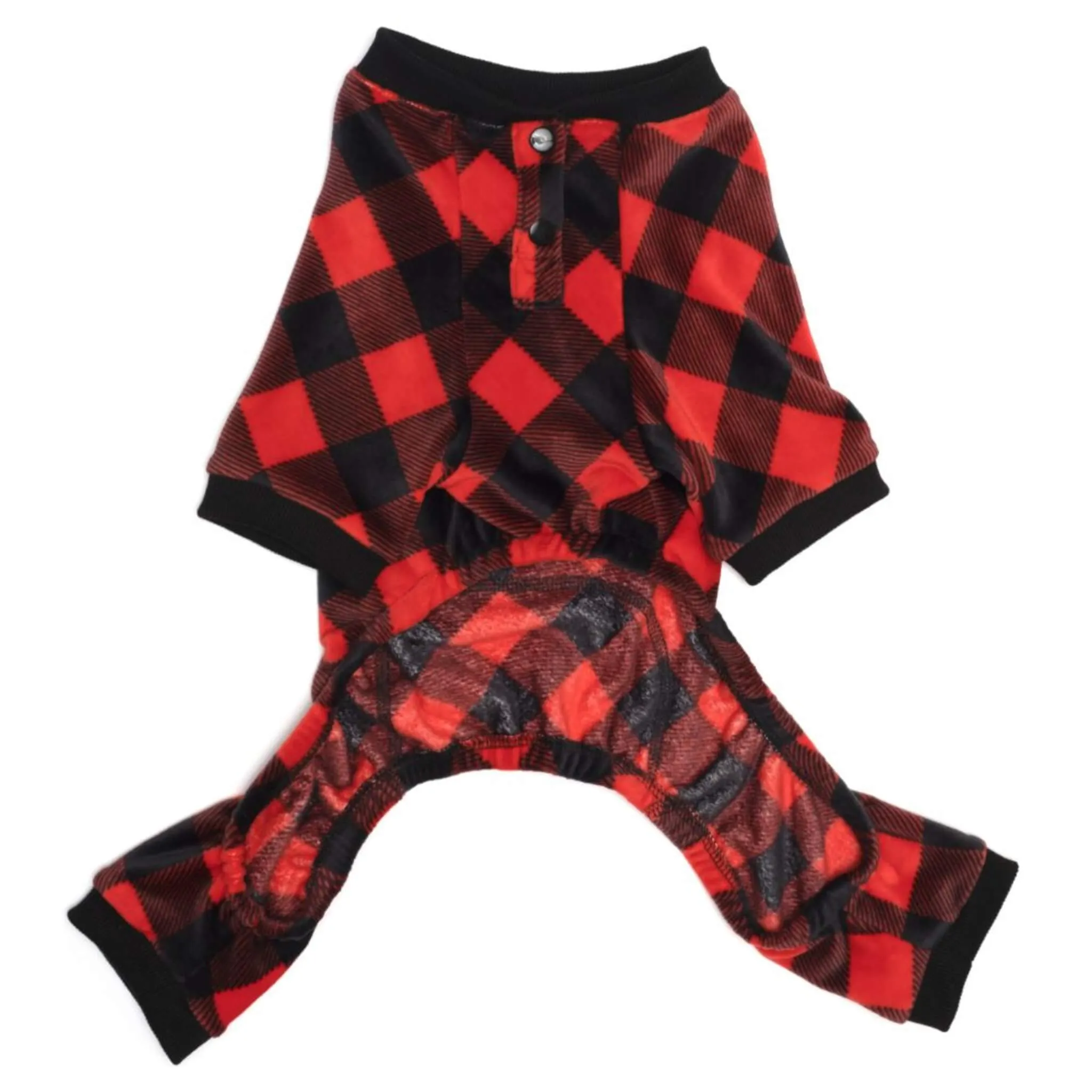 Red and Black Buffalo Fleece Dog Jammies