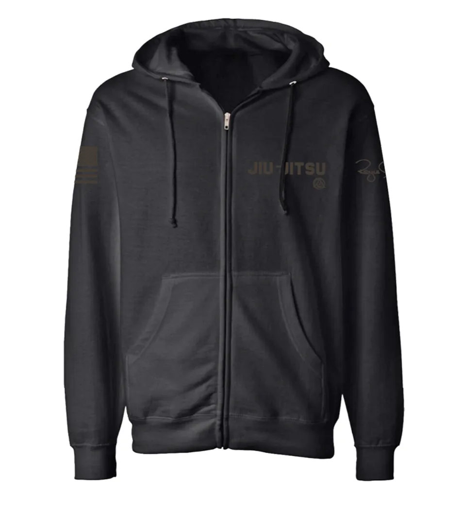 Royce Gracie Blackout Zip Up Hoodie - Black