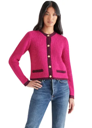 Steve Madden Fantino Sweater Jacket- Fuschia