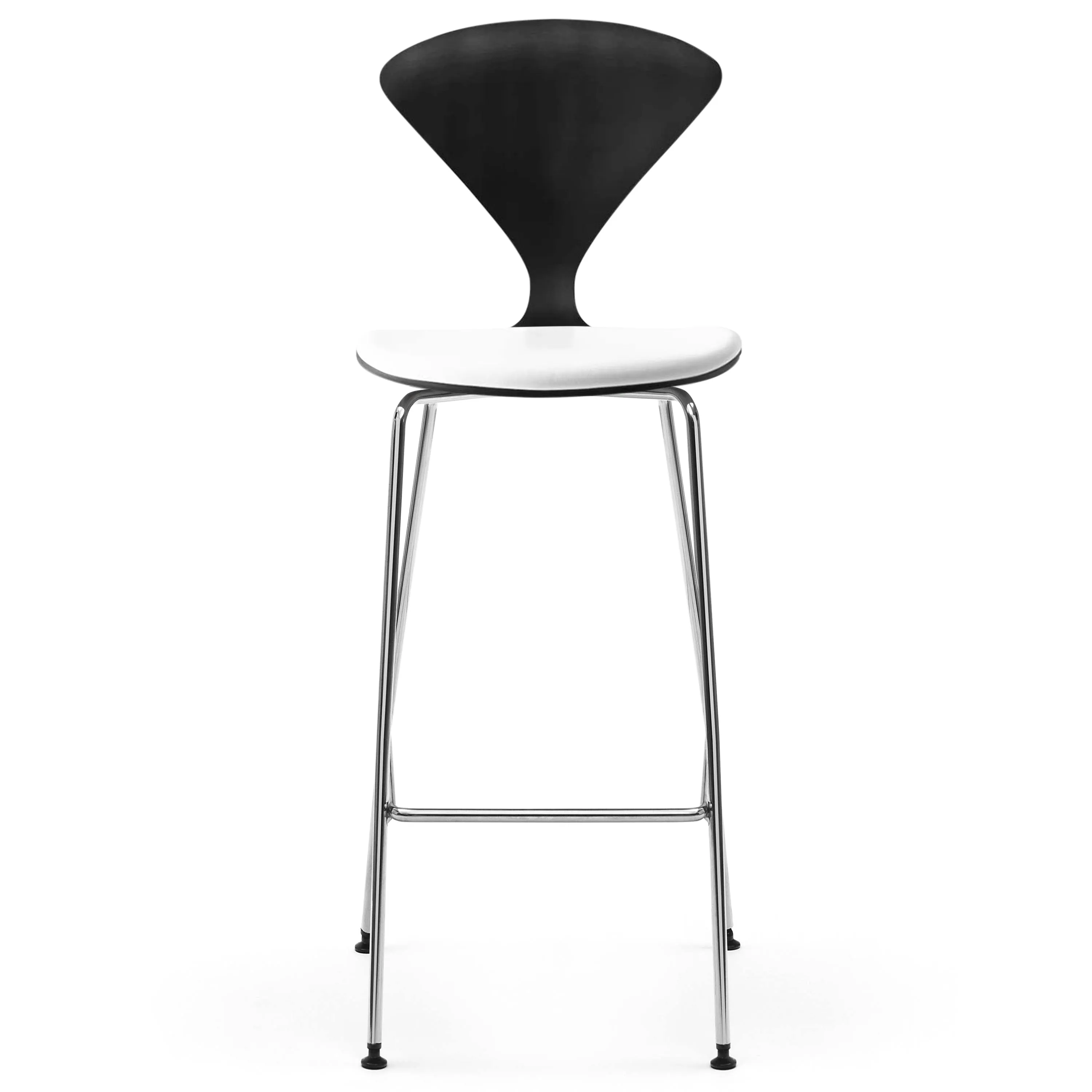 Stool with Chrome Base - Upholstered Seat