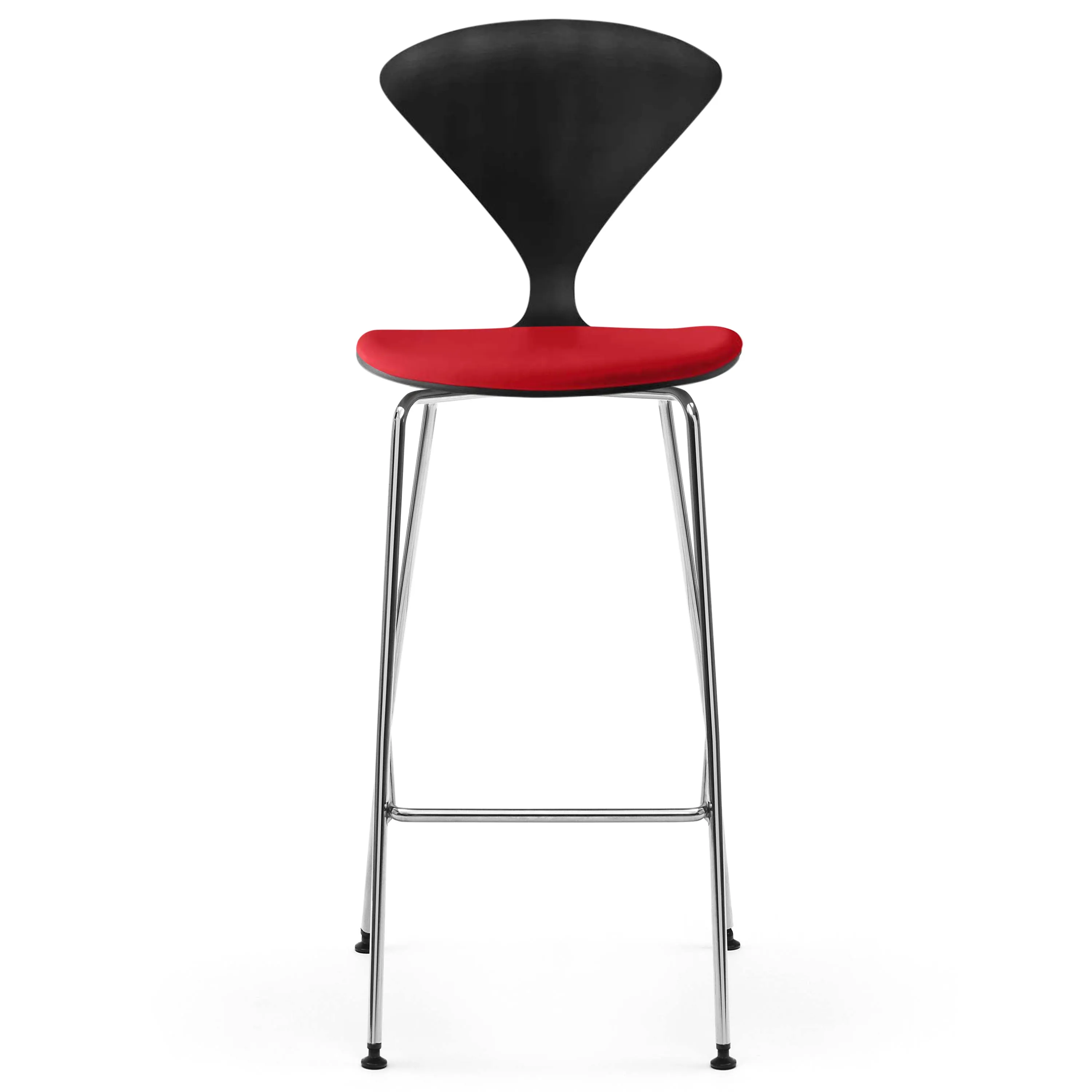 Stool with Chrome Base - Upholstered Seat