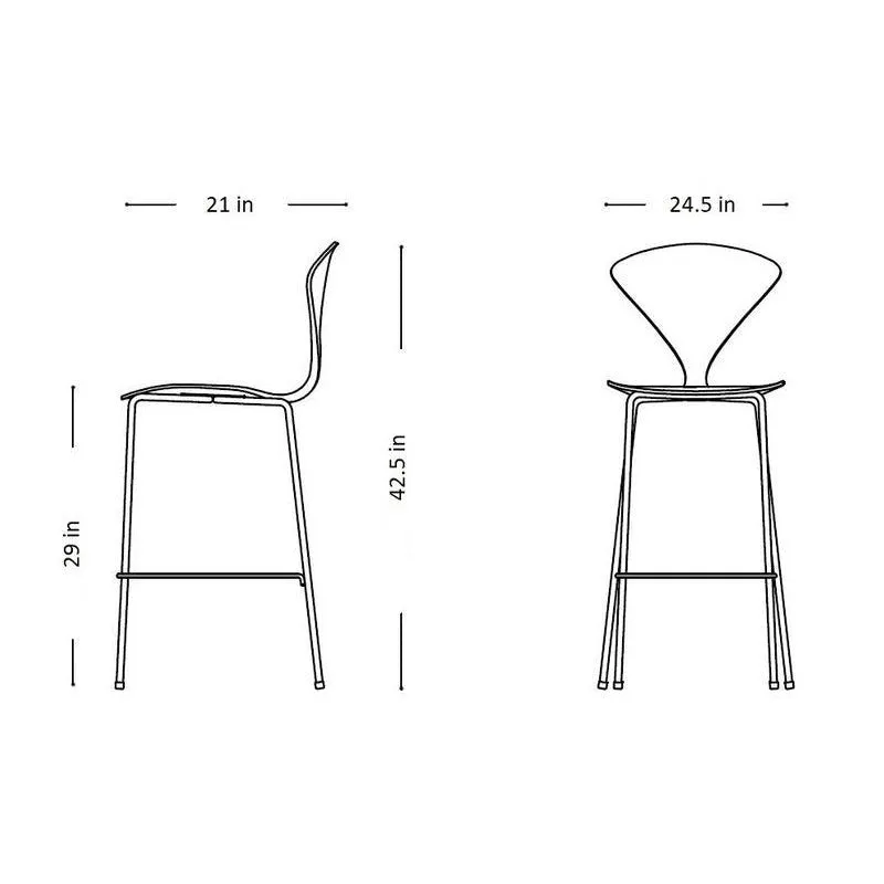 Stool with Chrome Base - Upholstered Seat