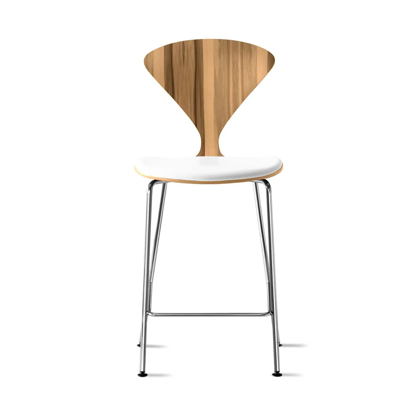 Stool with Chrome Base - Upholstered Seat