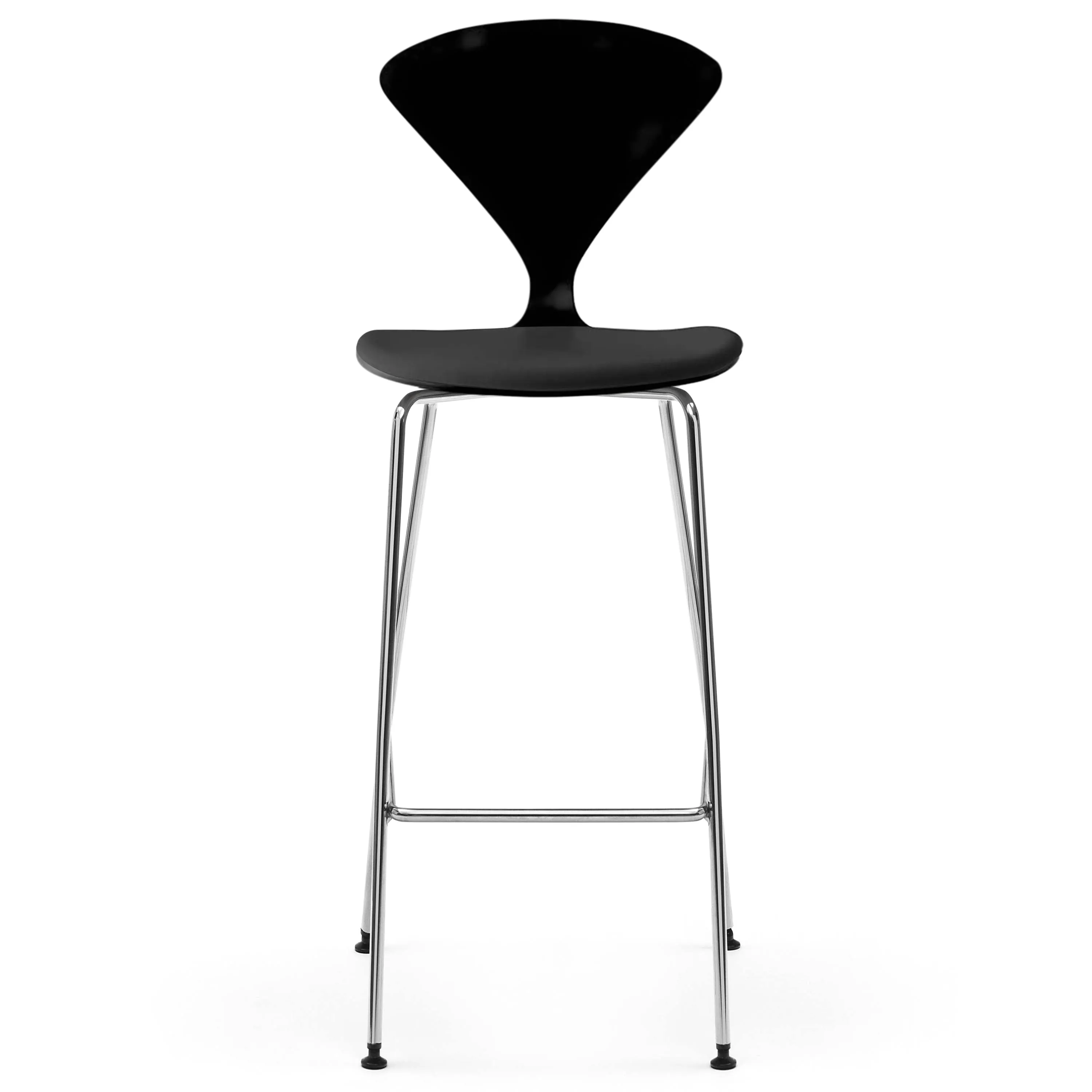 Stool with Chrome Base - Upholstered Seat