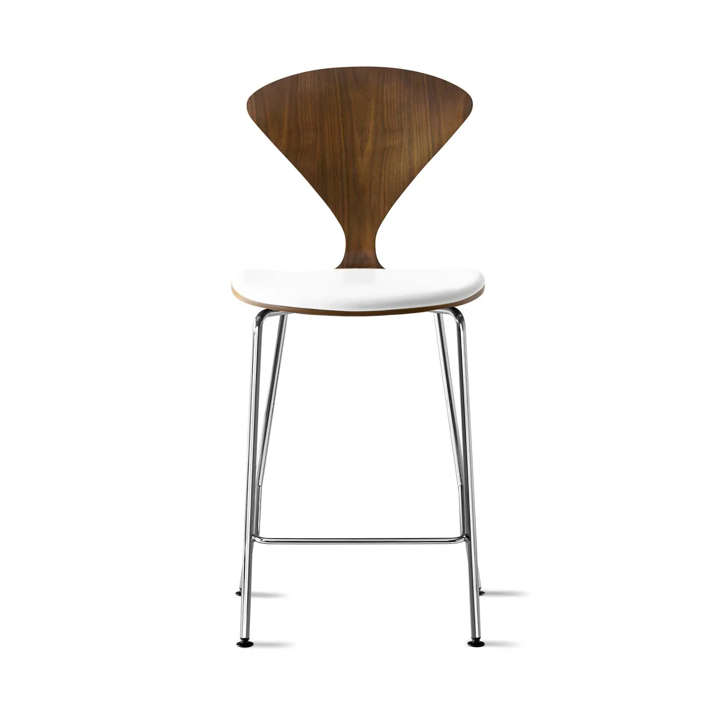 Stool with Chrome Base - Upholstered Seat