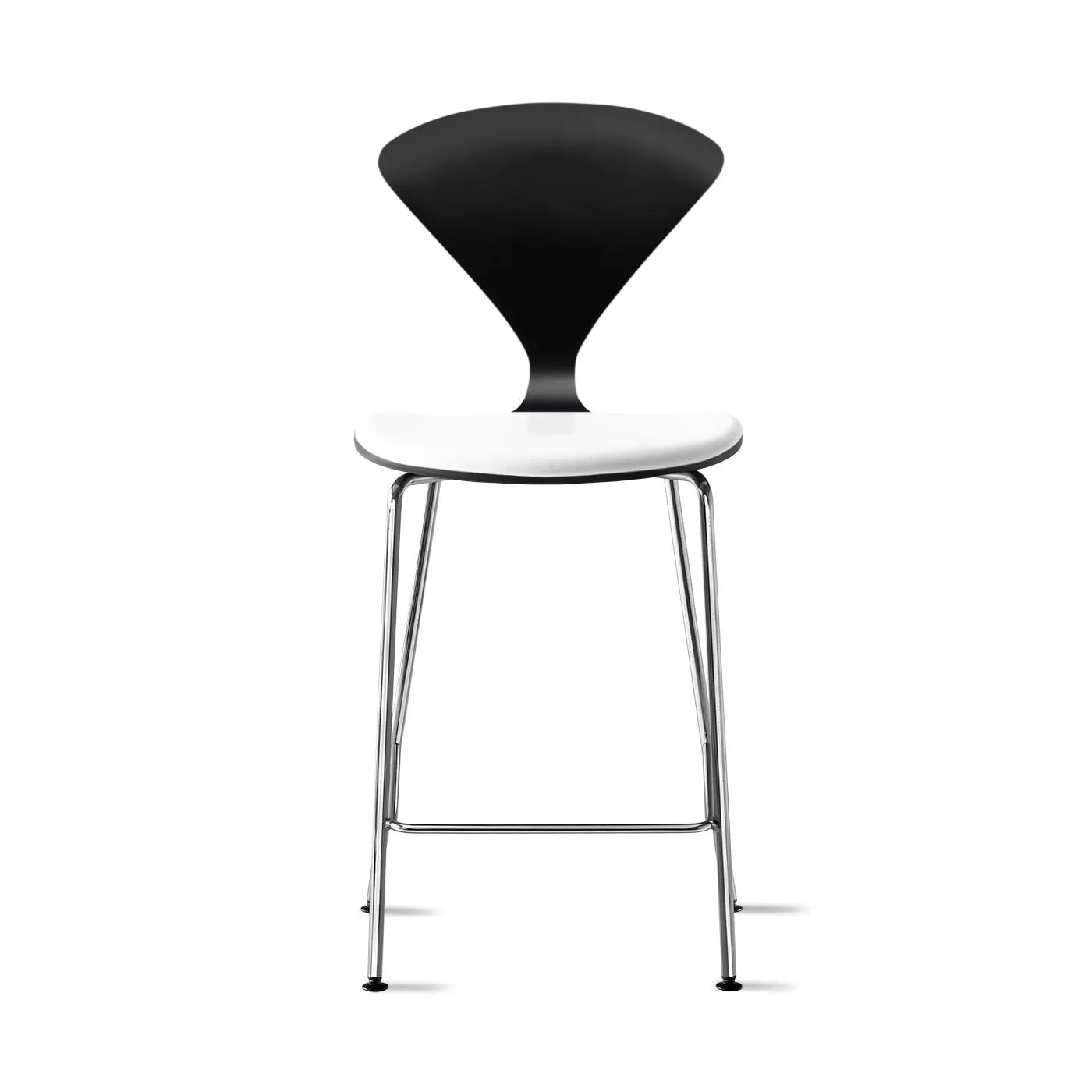 Stool with Chrome Base - Upholstered Seat