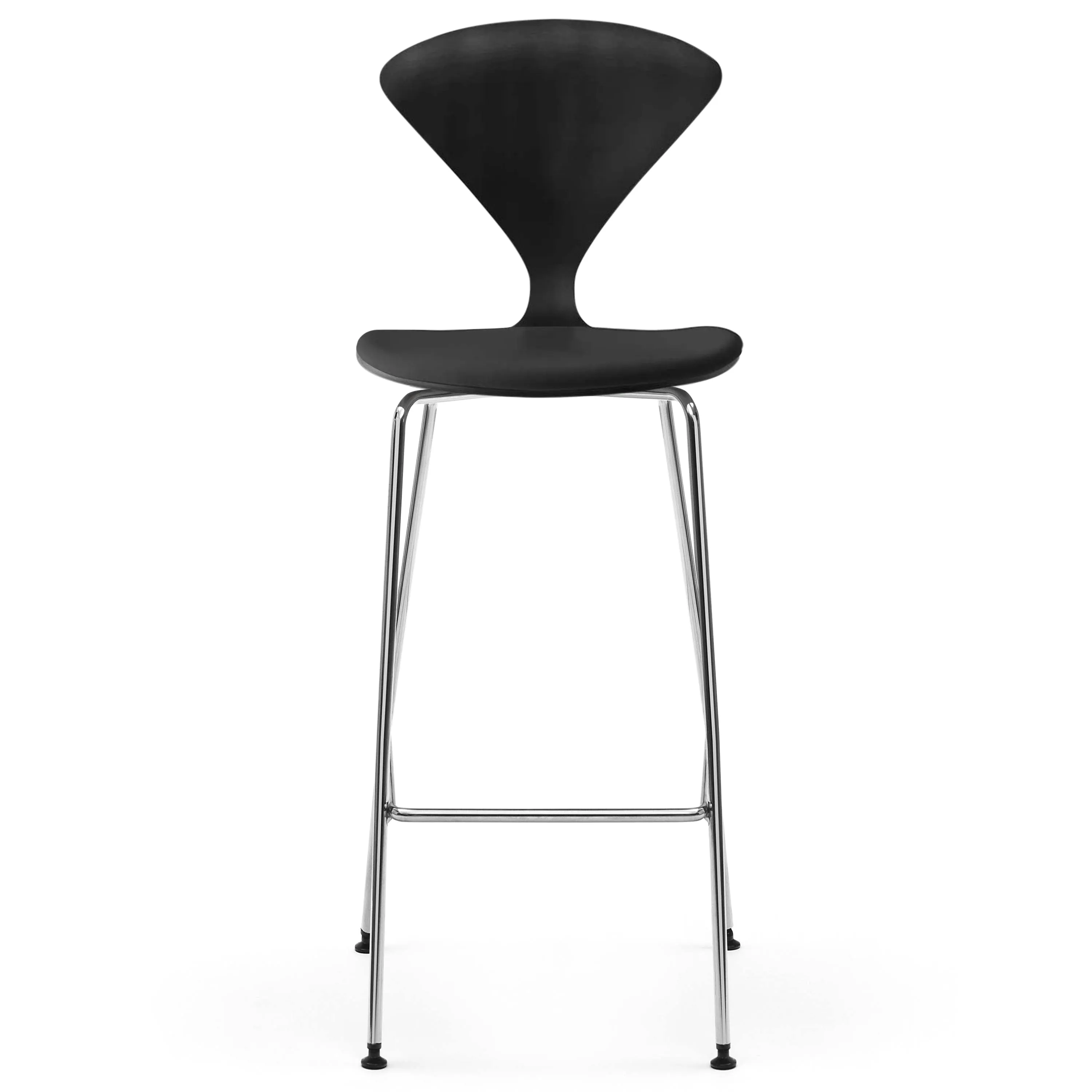 Stool with Chrome Base - Upholstered Seat