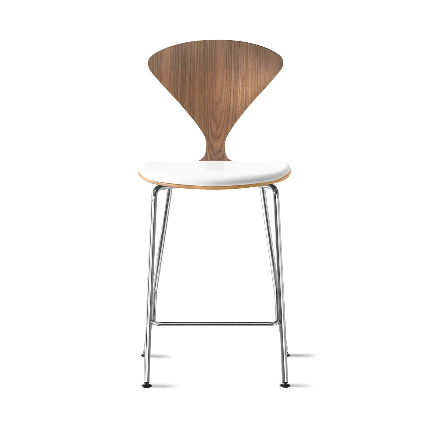 Stool with Chrome Base - Upholstered Seat