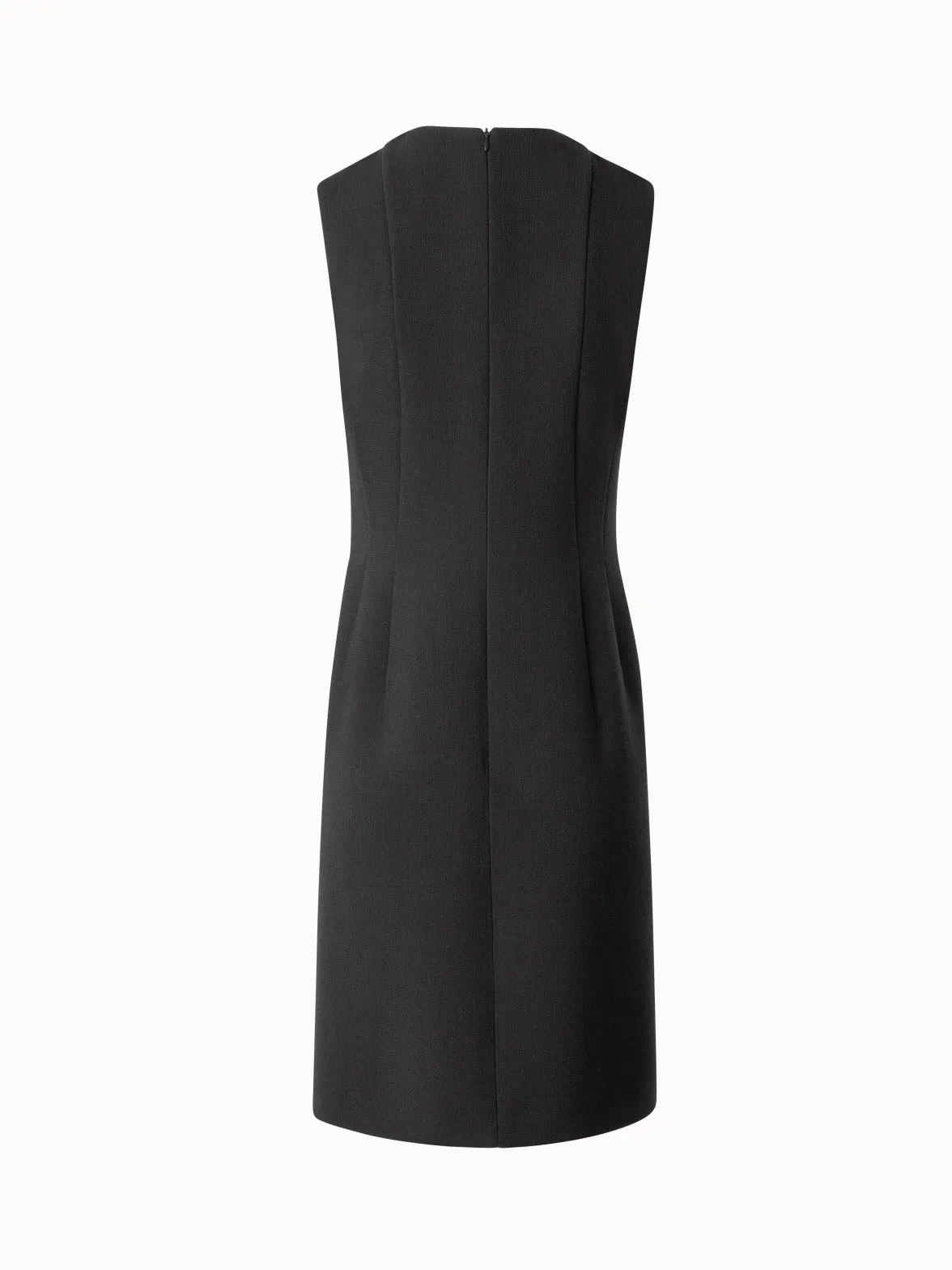 Tailored Sheath Dress in Wool Crêpe Double-Face