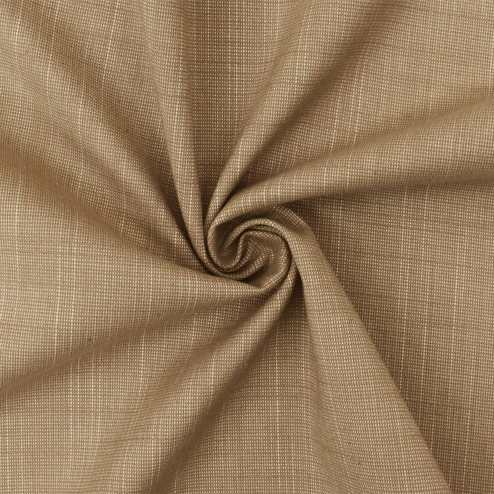 Tan-Beige Slub Cros Hatch Stretch Poly Spandex Suiting Woven Fabric