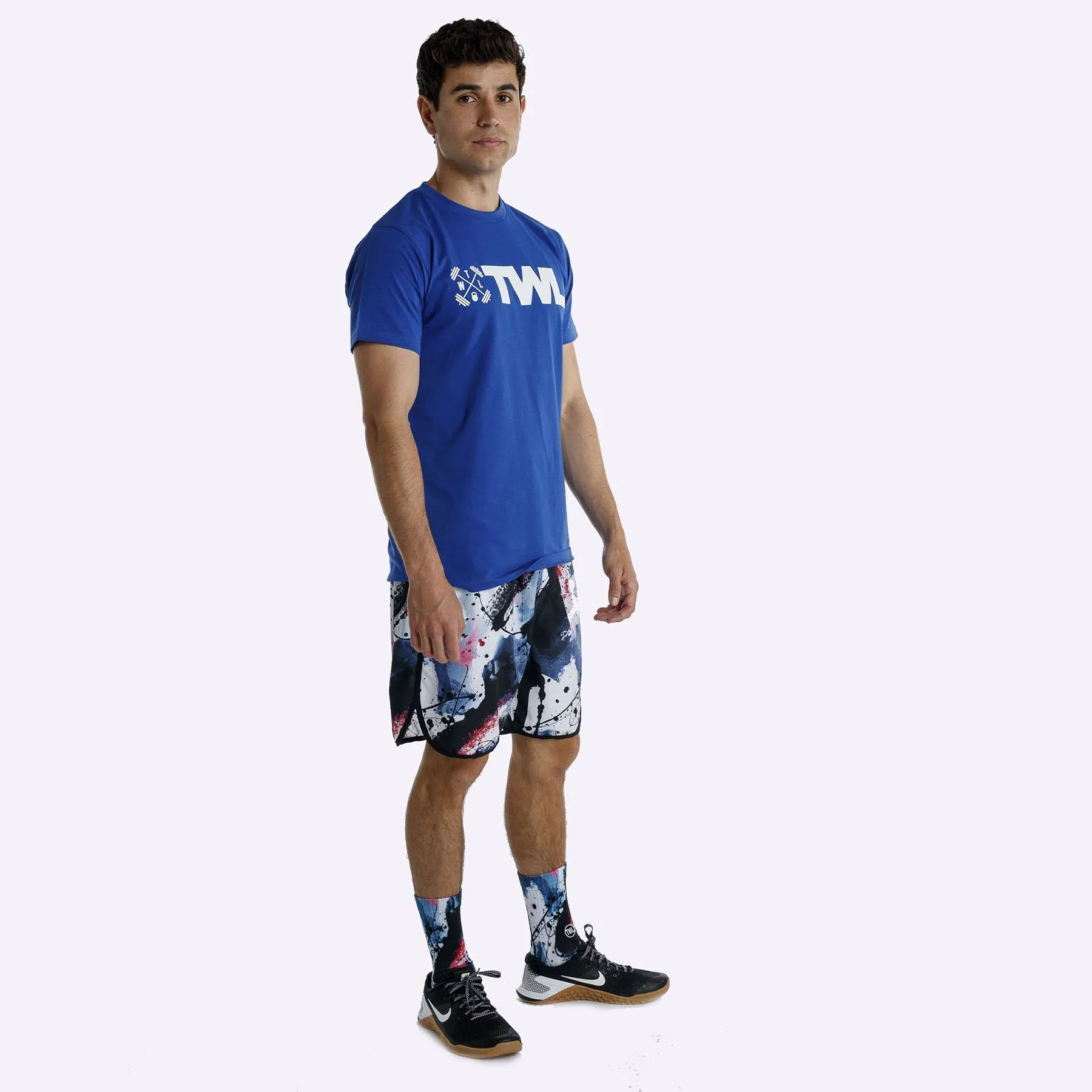 The WOD Life - Men's Classics Flux T-Shirt -  Surf Blue/White