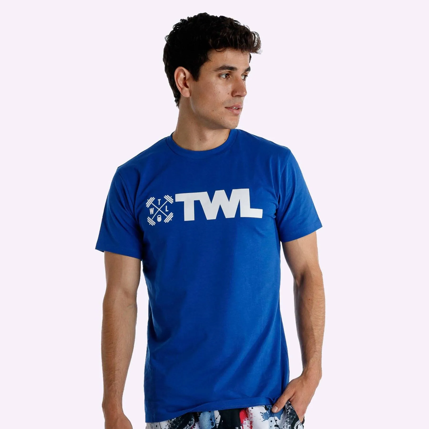 The WOD Life - Men's Classics Flux T-Shirt -  Surf Blue/White