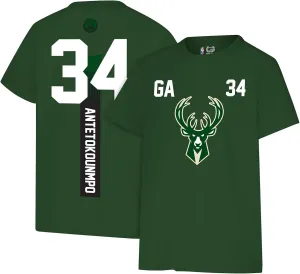 Ultra Game NBA Official Youth Super Soft Fly High Players T-Shirt, Milwaukee Bucks - Giannis Antetokounmpo, Team Color|Milwaukee Bucks - Giannis Antetokounmpo