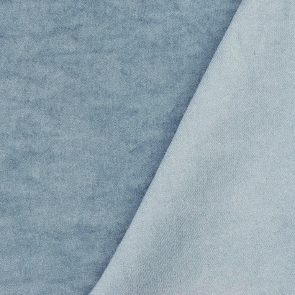 Washed Blue-Blue Dyed-Like Printed Poly Twill Woven Fabric