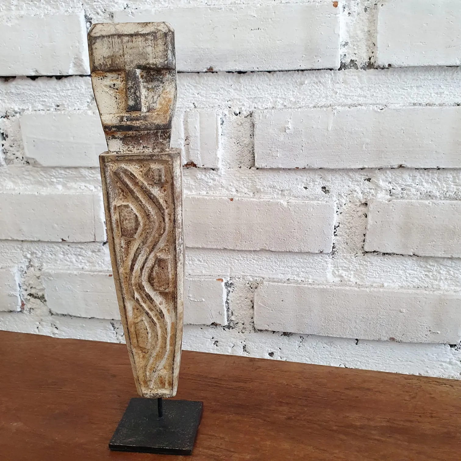 Wooden Timor Statue Wave